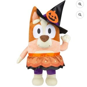 Bluey Bingo Halloween Witch Greeter Plush Statue Decor NEW Orange